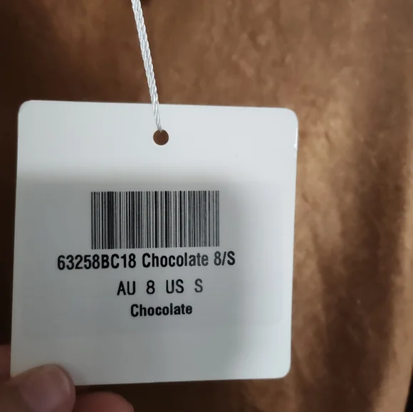 Selfie LeslieChamps Elysees Long Sleeve Open Back Mini Dress Chocolate Small - Picture 6 of 9